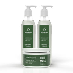 Rosemary Hair Growth Bundle (Shampoo 280ml + Conditioner 280ml + Hair Mask 100g)